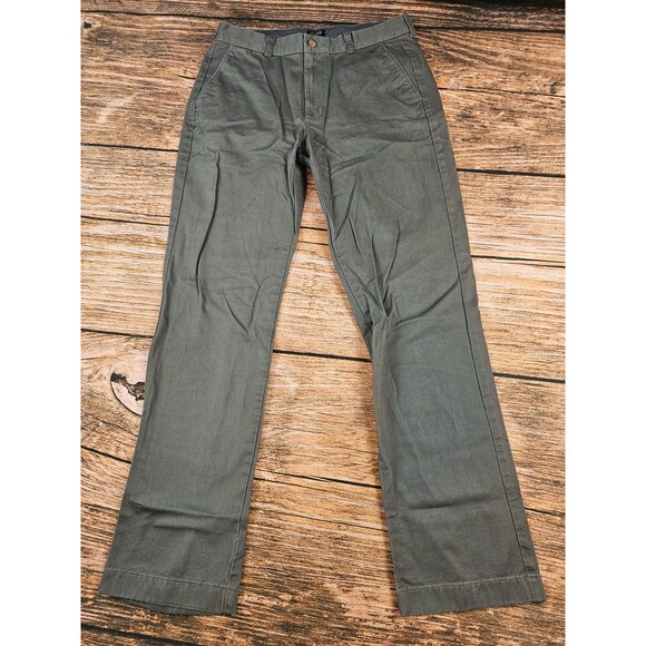 J Crew Bleecker Pant Mens 31x32 Flat Front Chino Casual Pants Olive Gray Cotton - Picture 1 of 8